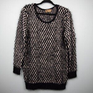 Katsumi black and white eyelash sweater-L